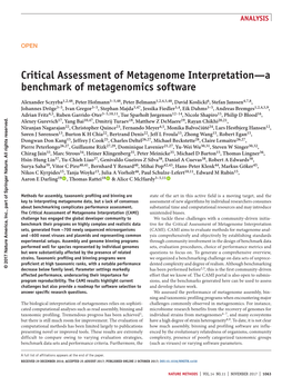 Critical Assessment of Metagenome Interpretation—A Benchmark of Metagenomics Software