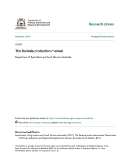 The Banksia Production Manual