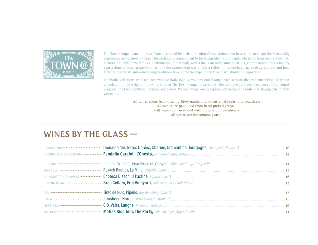 Wines by the Glass —