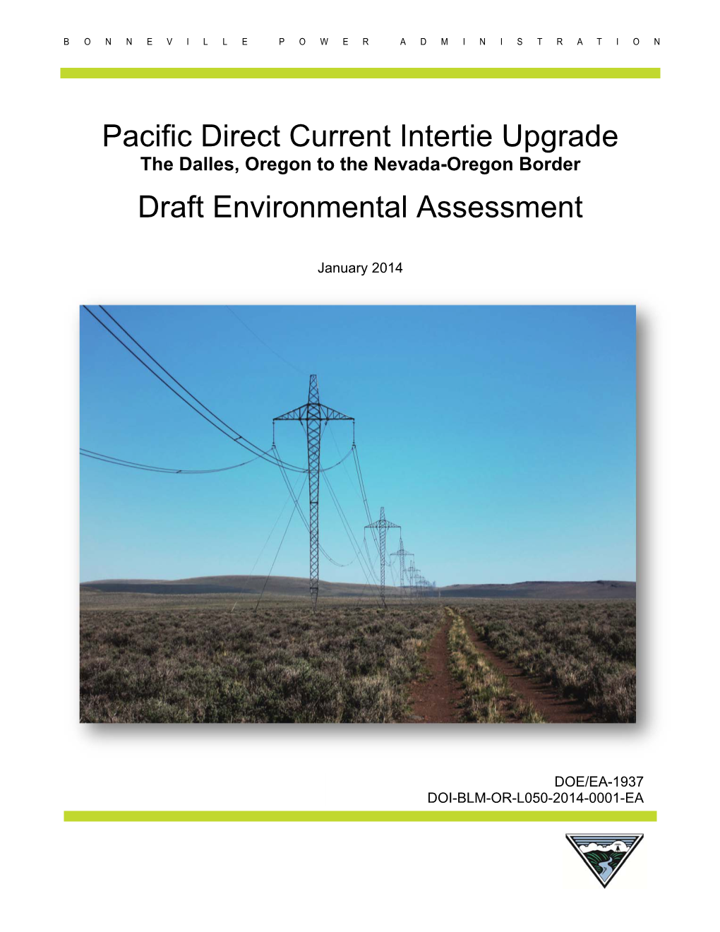 Pacific Direct Current Intertie Upgrade Draft Environmental Assessment