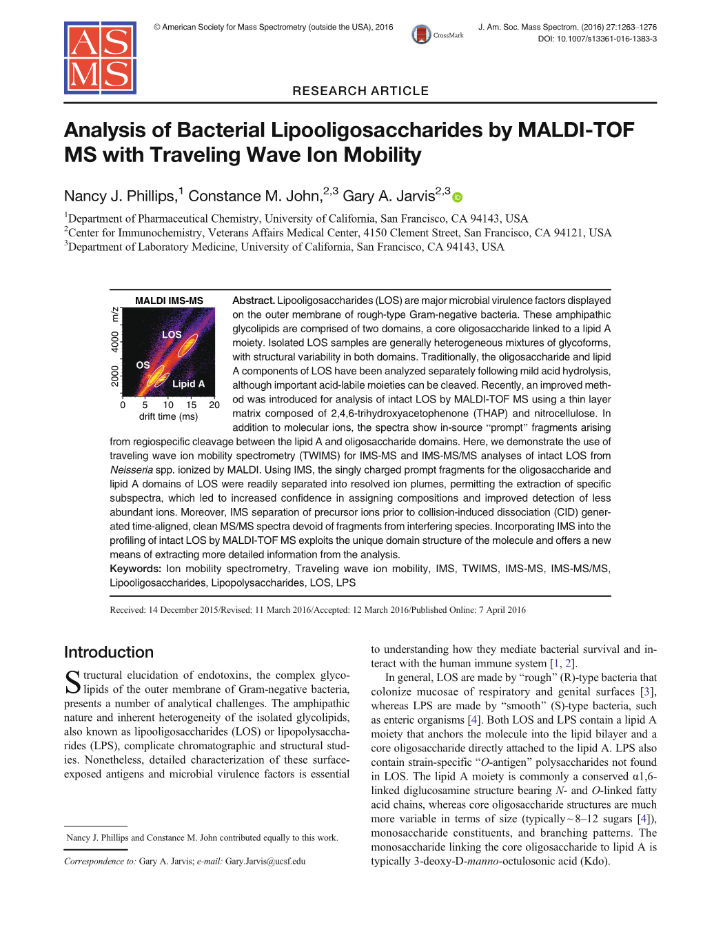 Analysis of Bacterial Lipooligosaccharides by MALDI-TOF MS with Traveling Wave Ion Mobility