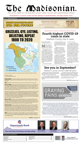 1800 to 2020 by HANNAH KEARSE County and Yellowstone Coun- Symptoms of Infection