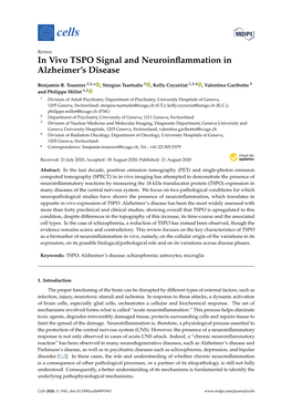 In Vivo TSPO Signal and Neuroinflammation in Alzheimer's