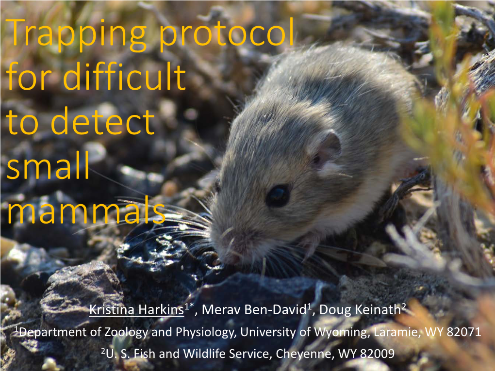Clarifying the Distribution and Ecology of Pocket Mice in Wyoming