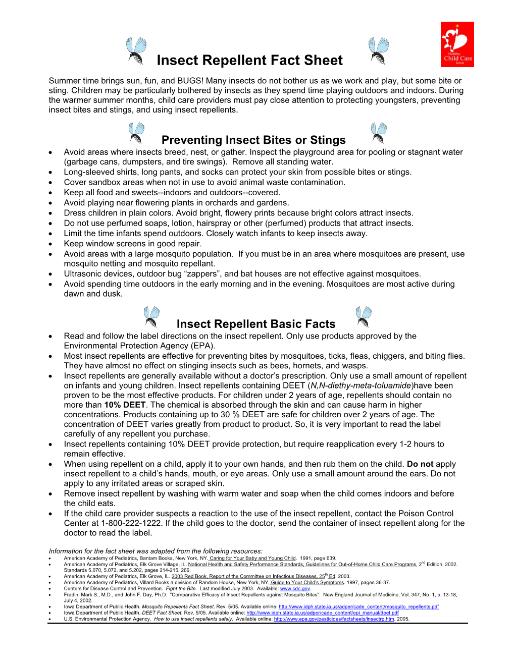 Insect Repellent Fact Sheet