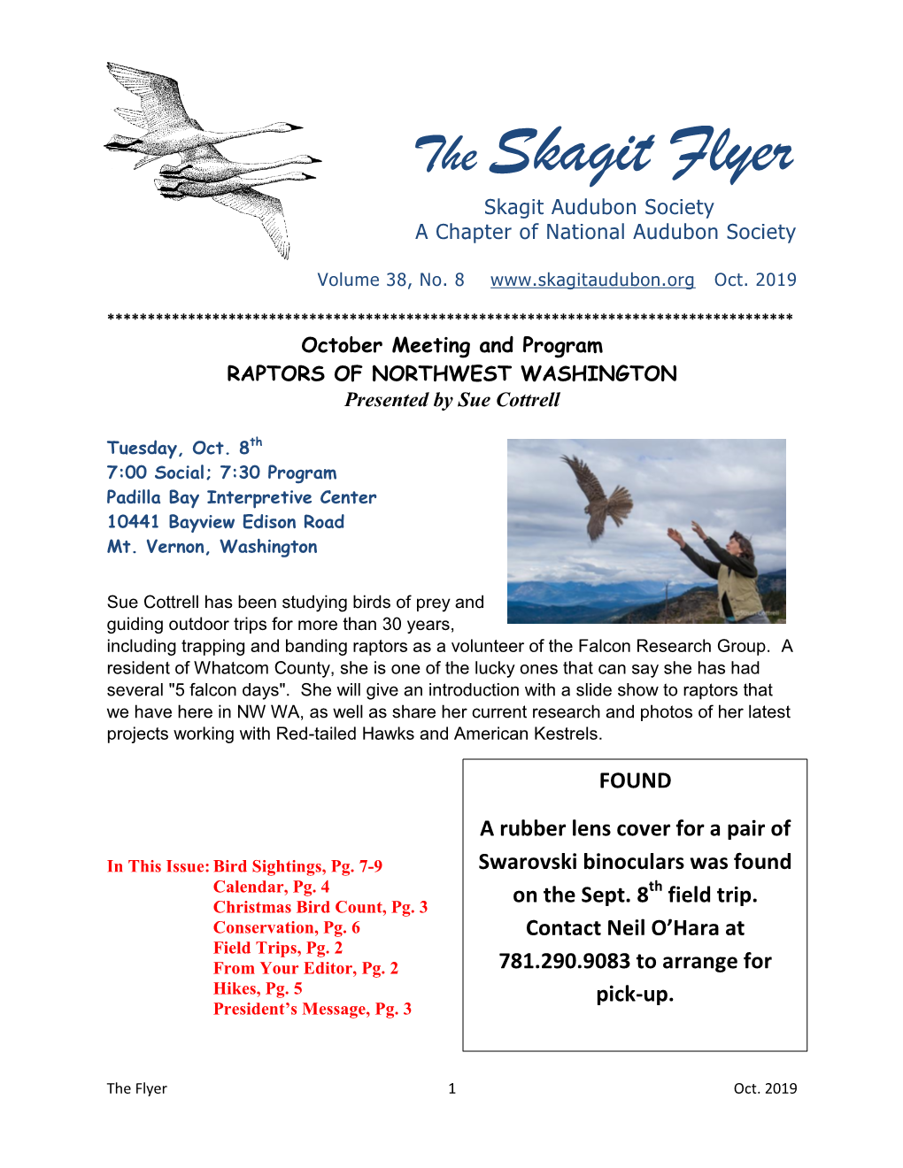 The Skagit Flyer Skagit Audubon Society a Chapter of National Audubon Society