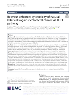Reovirus Enhances Cytotoxicity of Natural Killer Cells Against Colorectal