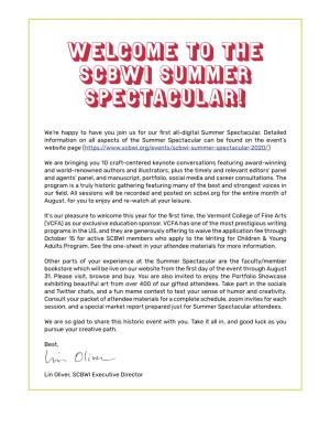 Welcome to the Scbwi Summer Spectacular!