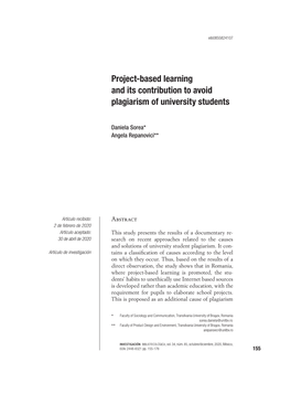 Project-Based Learning and Its Contribution to Avoid Plagiarism of University Students