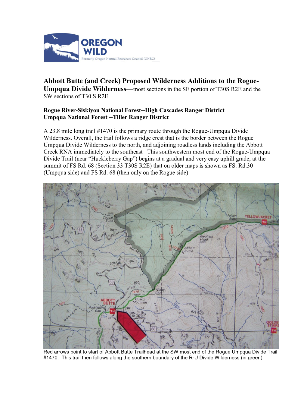 Abbott Butte (And Creek) Proposed Wilderness Additions to the Rogue