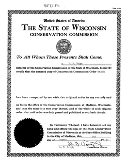 The State of Wisconsin Conserv Ation Commission