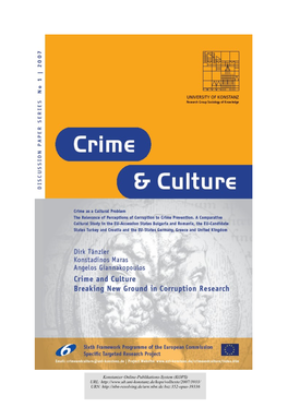 Crime and Culture : Breaking New Ground in Corruption Research