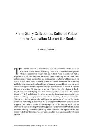 Short Story Collections, Cultural Value, and the Australian Market for Books