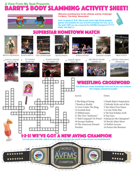 Wrestling Activity Sheet