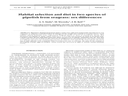 Habitat Selection and Diet in Two Species of Pipefish from Seagrass: Sex Differences