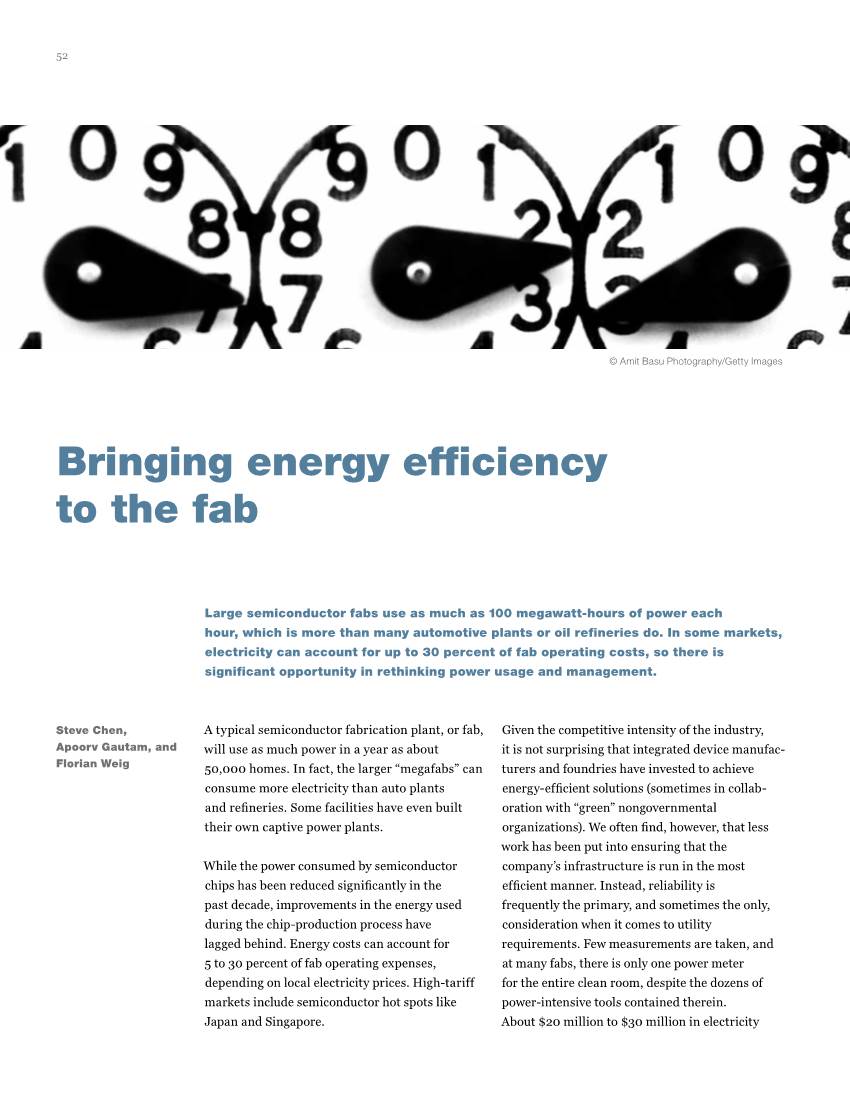 Bringing Energy Efficiency to the Fab