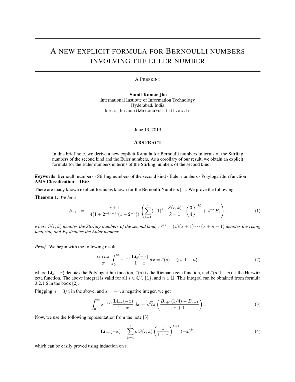 A New Explicit Formula for Bernoulli Numbers in Terms of the Stirling Numbers of the Second Kind and the Euler Numbers