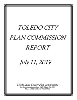 TOLEDO CITY PLAN COMMISSION REPORT July 11, 2019
