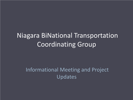 Niagara Binational Transportation Coordinating Group