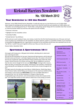 Your Newsletter Is 100 This Month!!