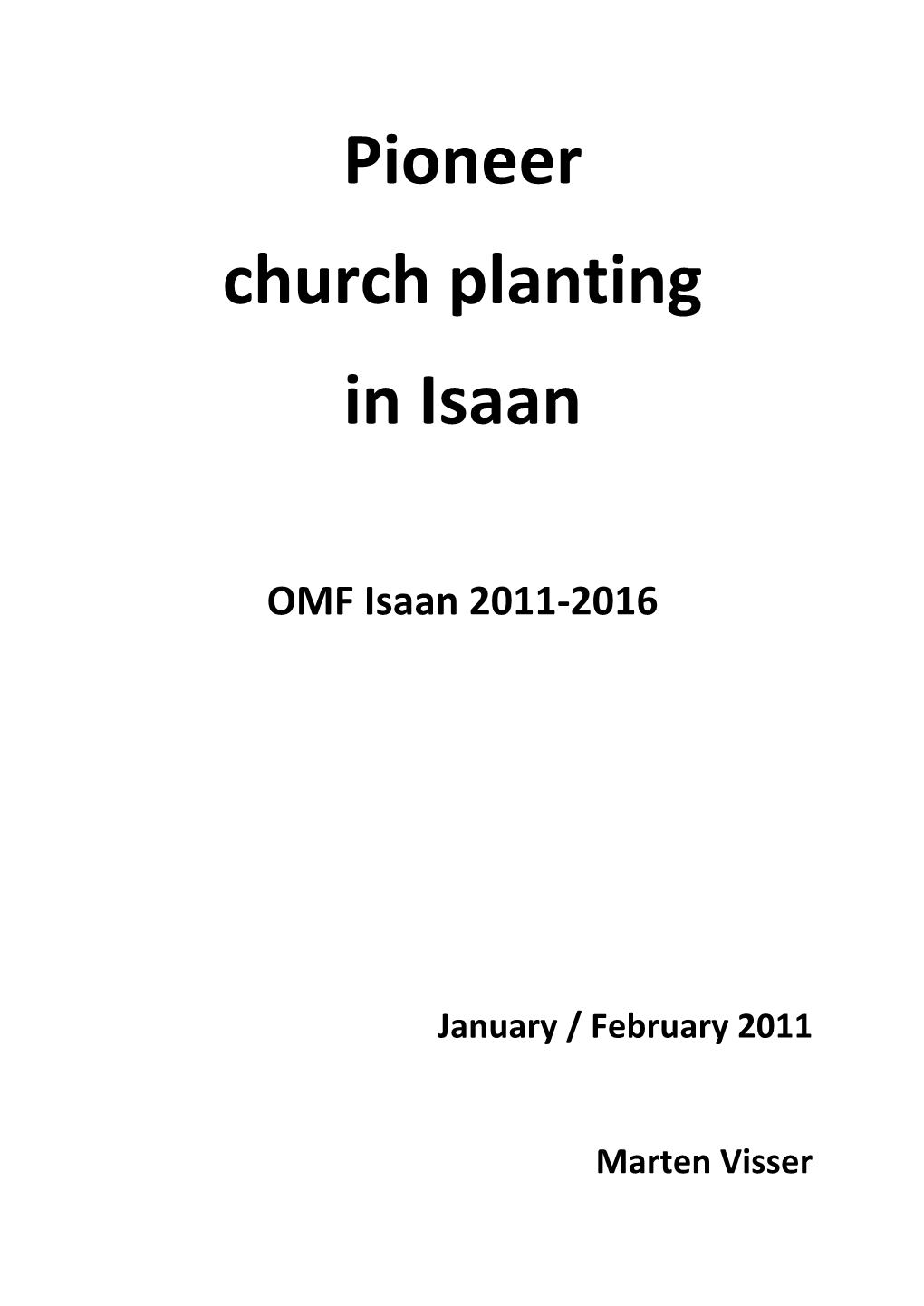 Pioneer Church Planting in Isaan