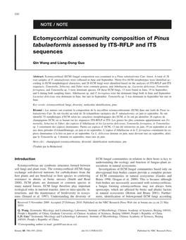 Ectomycorrhizal Community Composition of Pinus Tabulaeformis Assessed by ITS-RFLP and ITS Sequences