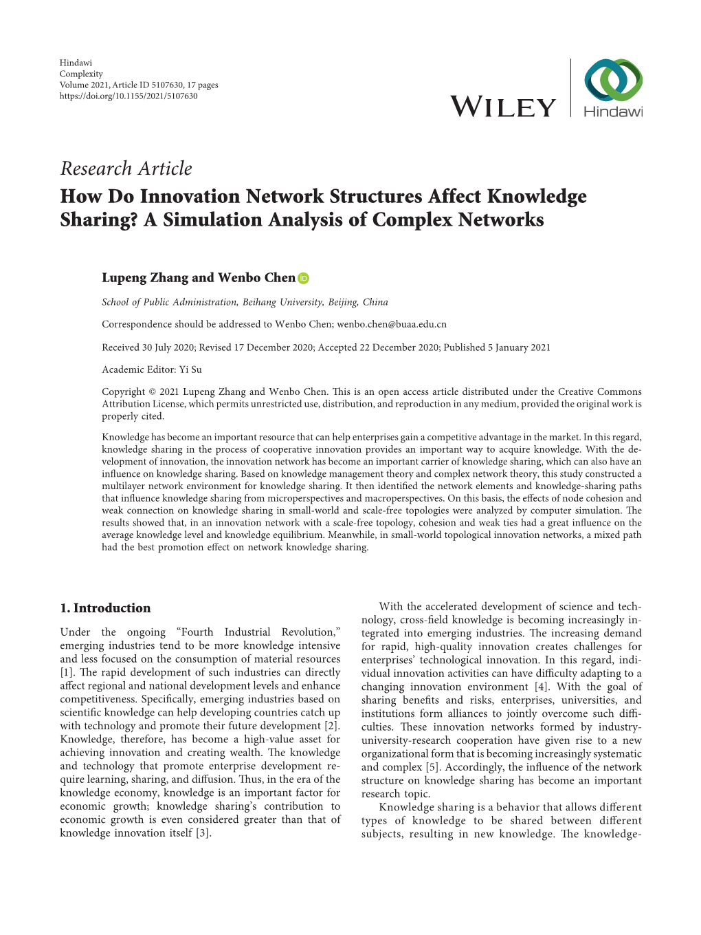 How Do Innovation Network Structures Affect Knowledge Sharing? a Simulation Analysis of Complex Networks