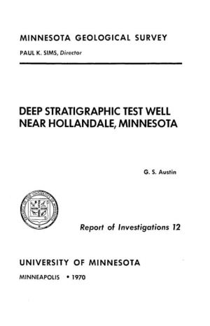 Deep Stratigraphic Test Well Near Hollandale, Minnesota