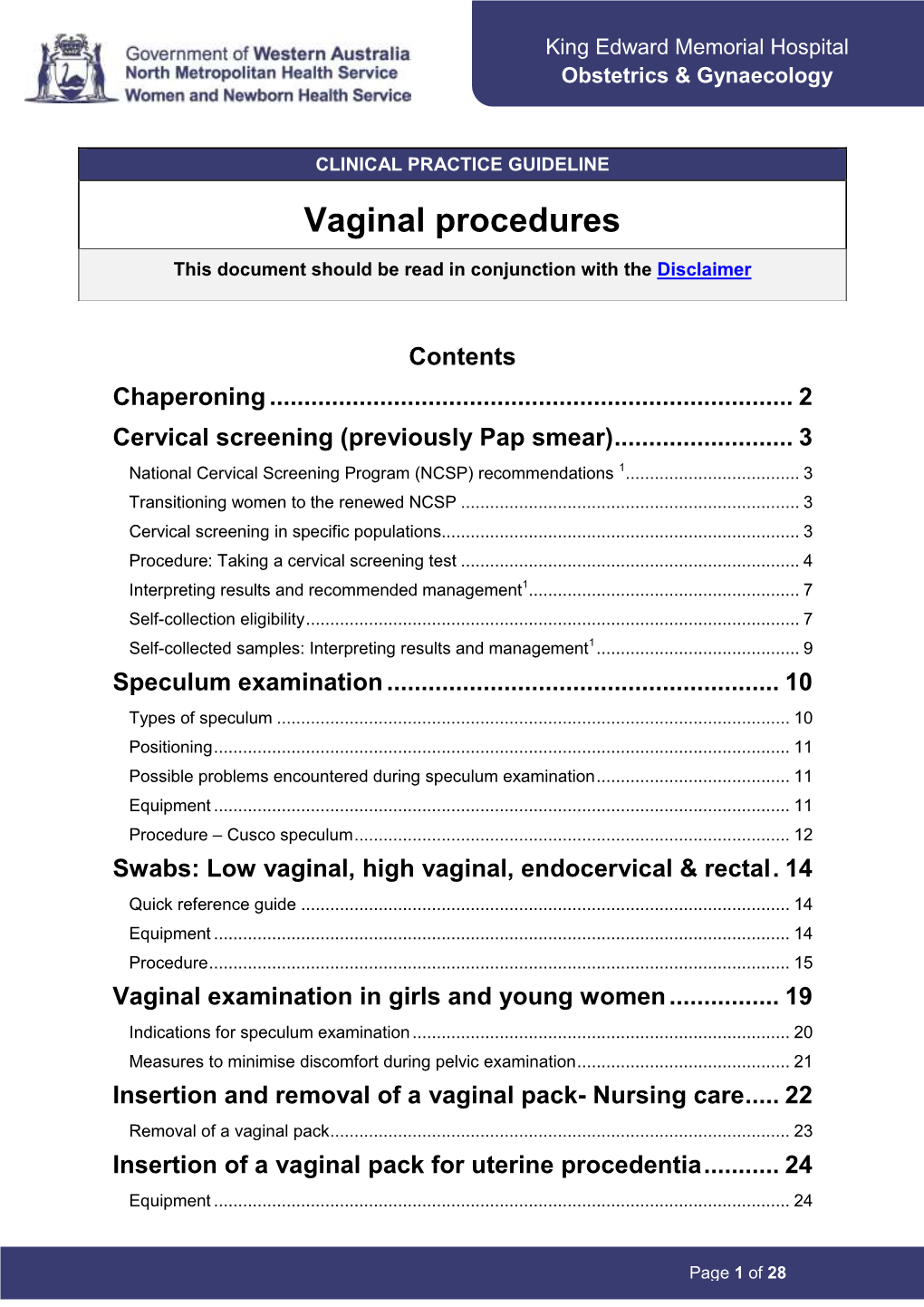 Vaginal Procedures