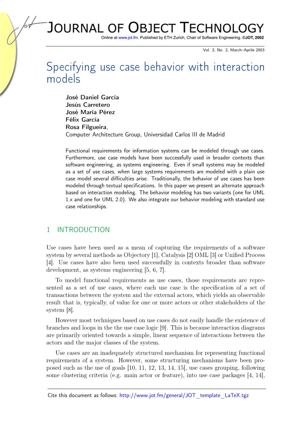 Specifying Use Case Behavior with Interaction Models