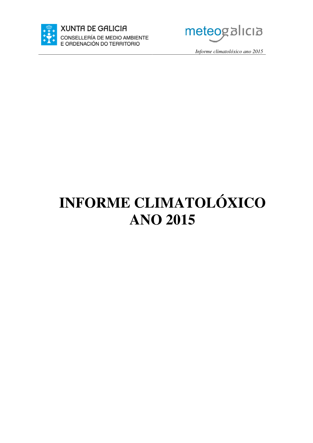 Informe Climatolóxico Ano 2015