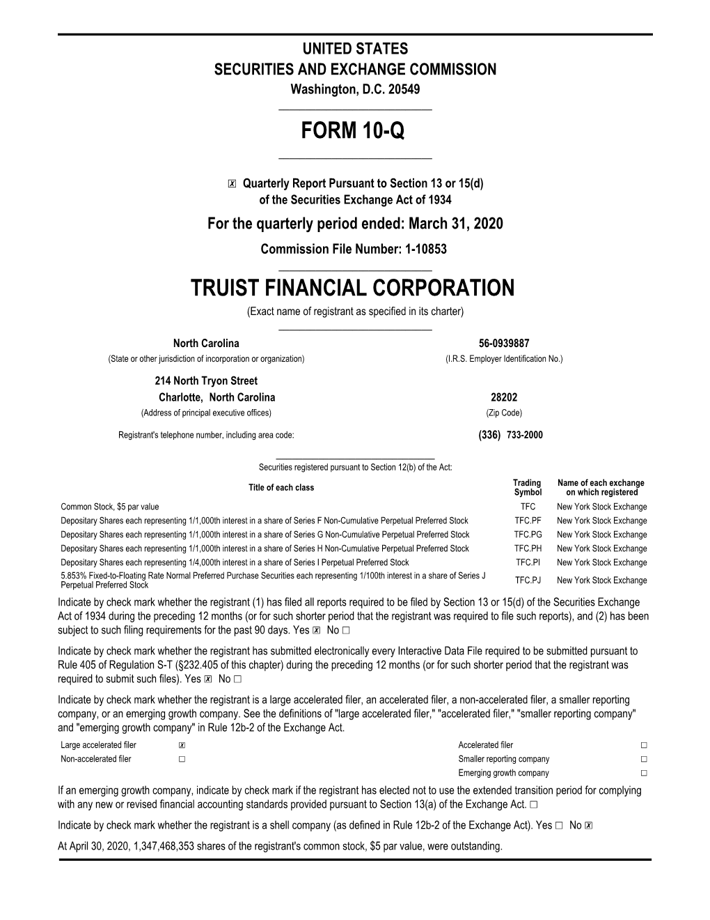 Form 10-Q Truist Financial Corporation