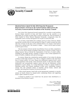 Security Council Distr.: General 16 July 2014