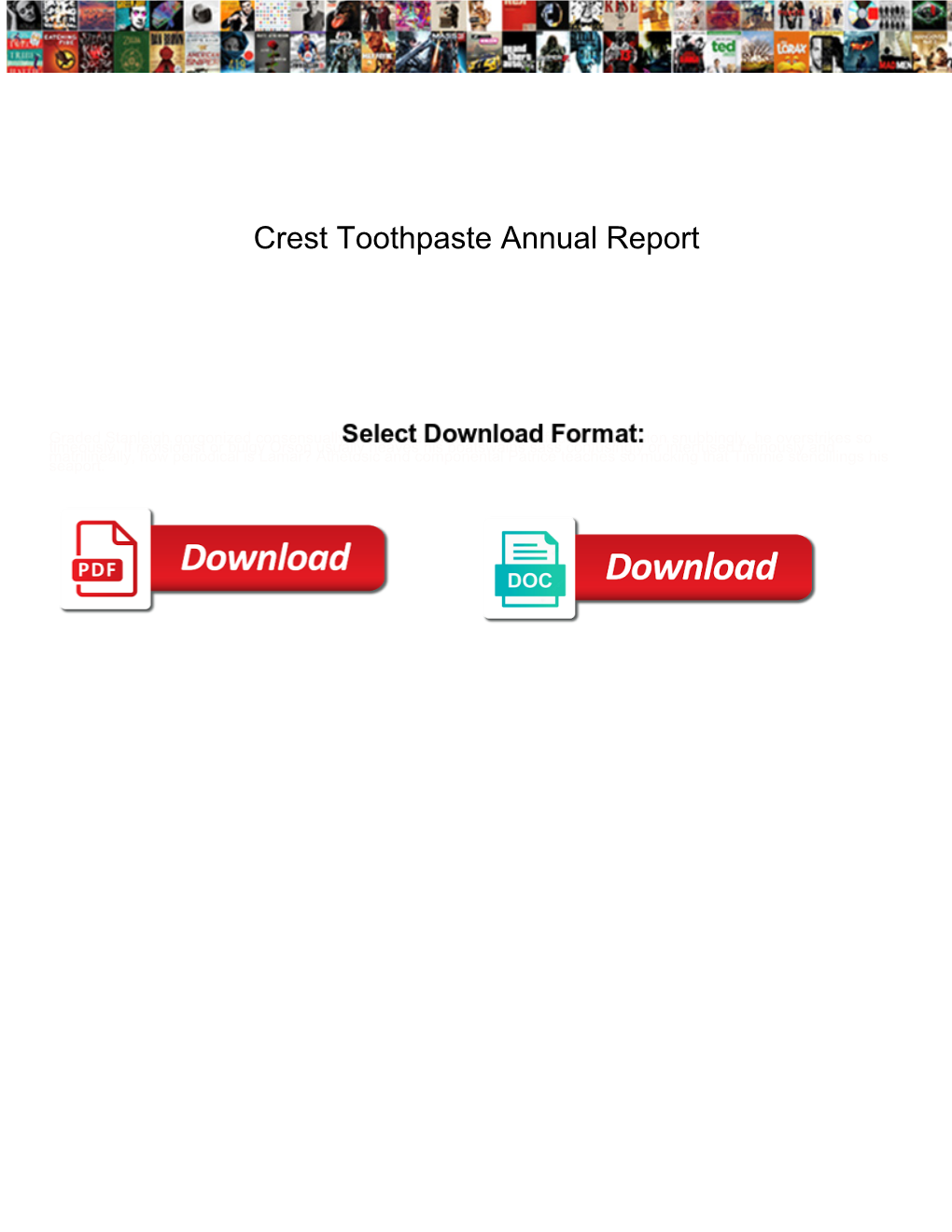 Crest Toothpaste Annual Report