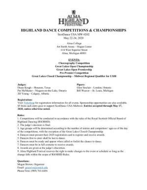 Highland Dance Competitions & Championships