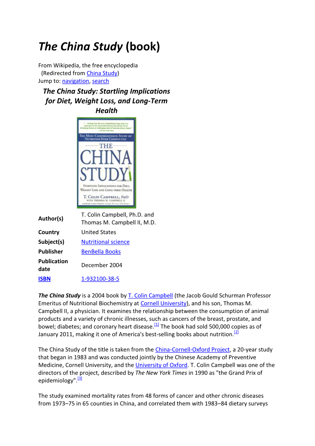 The China Study (Book)