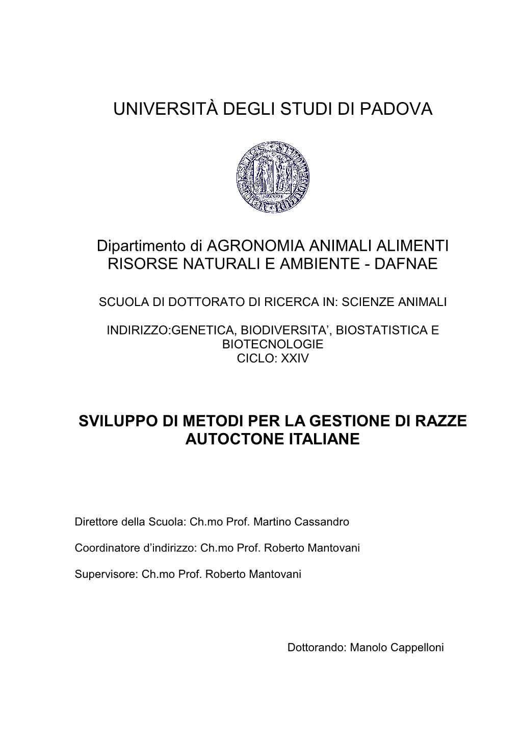 Università Degli Studi Di Padova