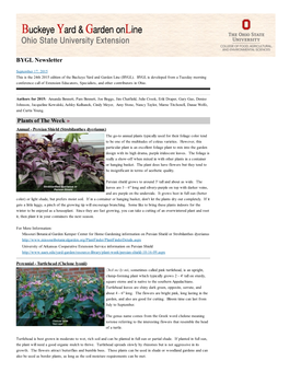 BYGL Newsletter | Buckeye Yard & Garden Online