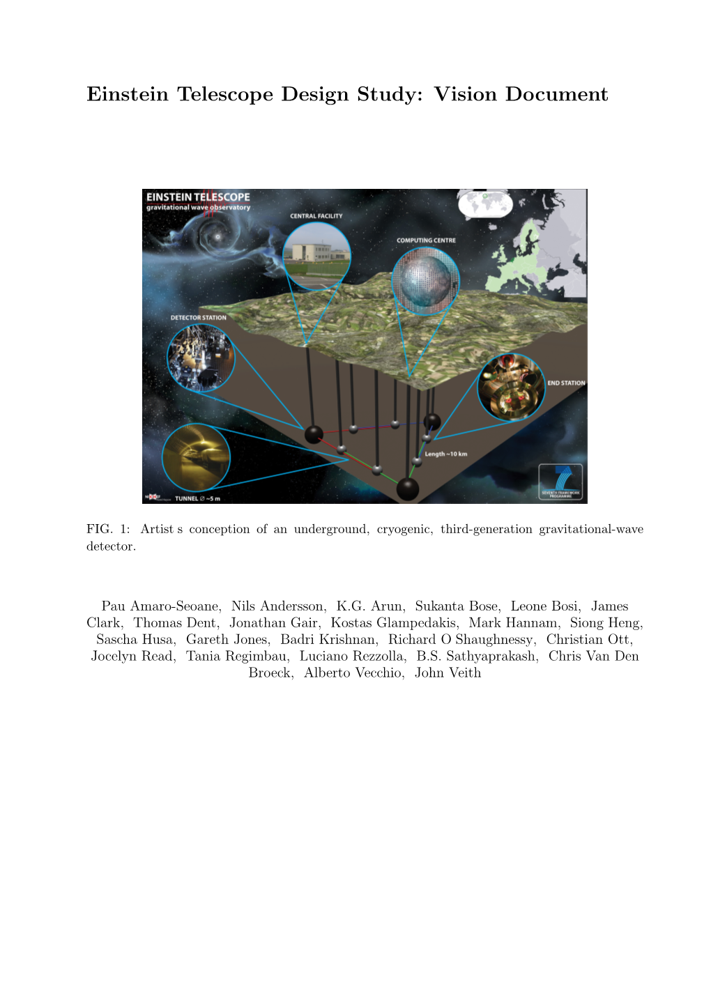 Einstein Telescope Design Study: Vision Document