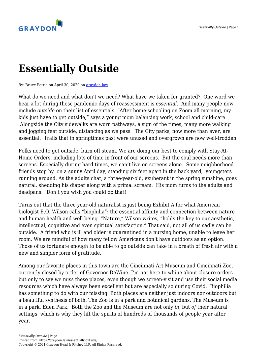 Essentially Outside | Page 1