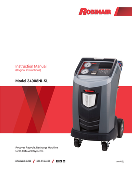 Instruction Manual Model 34988NI-SL