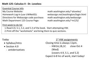 Math 125: Calculus II - Dr