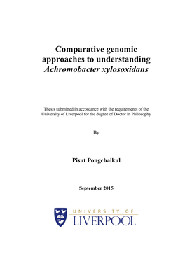 Comparative Genomic Approaches to Understanding Achromobacter Xylosoxidans