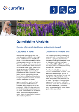 Quinolizidine Alkaloids