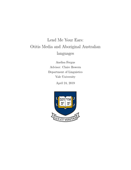 Otitis Media and Aboriginal Australian Languages