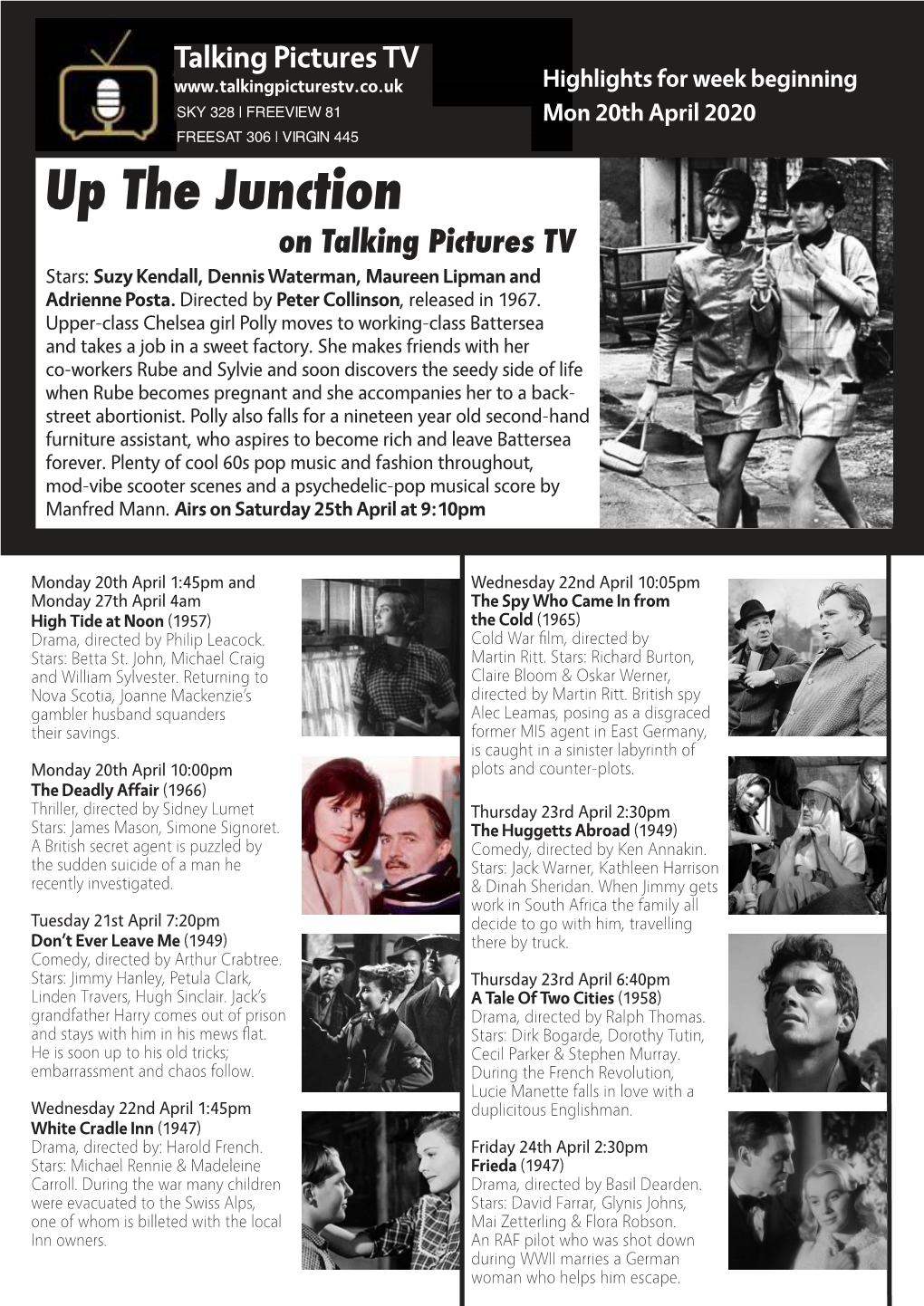 Up the Junction on Talking Pictures TV Stars: Suzy Kendall, Dennis Waterman, Maureen Lipman and Adrienne Posta