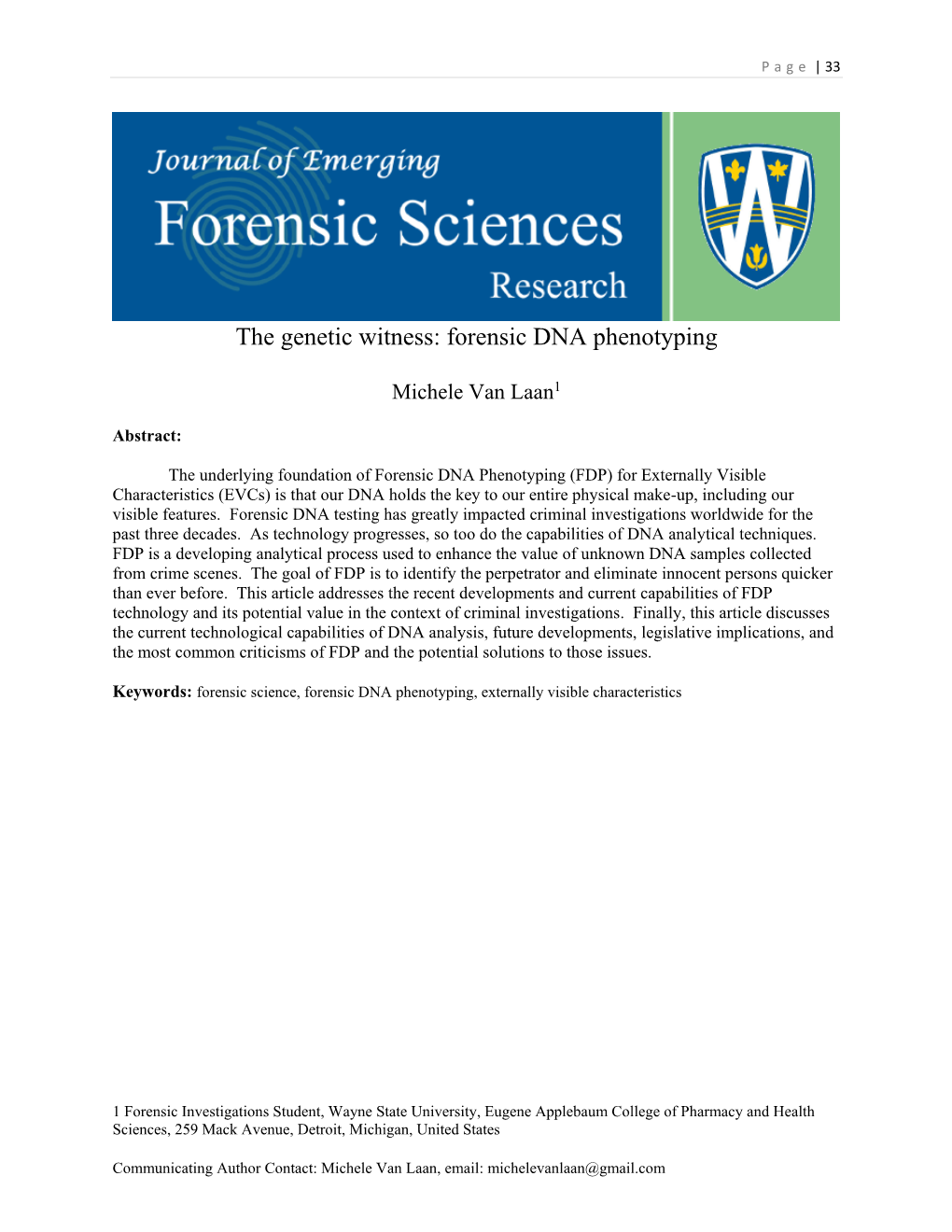 Forensic DNA Phenotyping