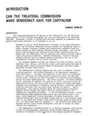 Can the Trilateral Commission Make Democracy Safe for Capitalism?