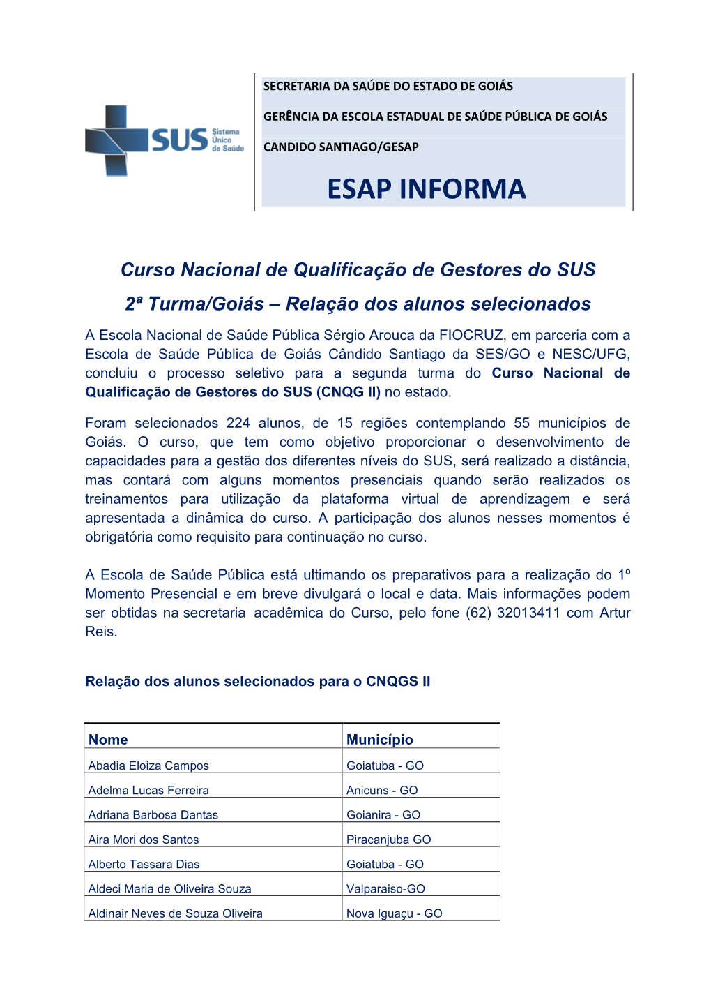 Esap Informa