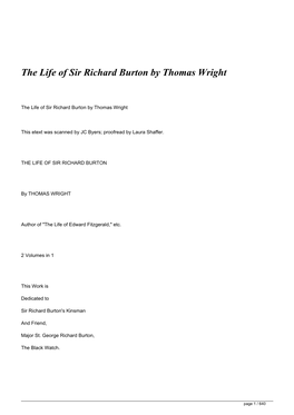 Download the Life of Sir Richard Burton